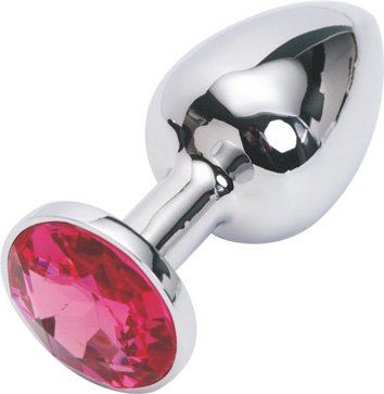 30mm Edelstahl Anal Plug Buttplug extra schwer 140g mit Kristall rot